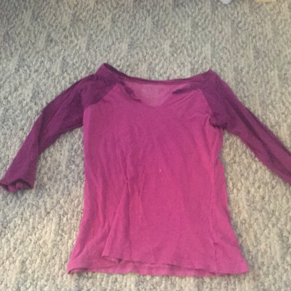 pink and purple long sleeve shirt